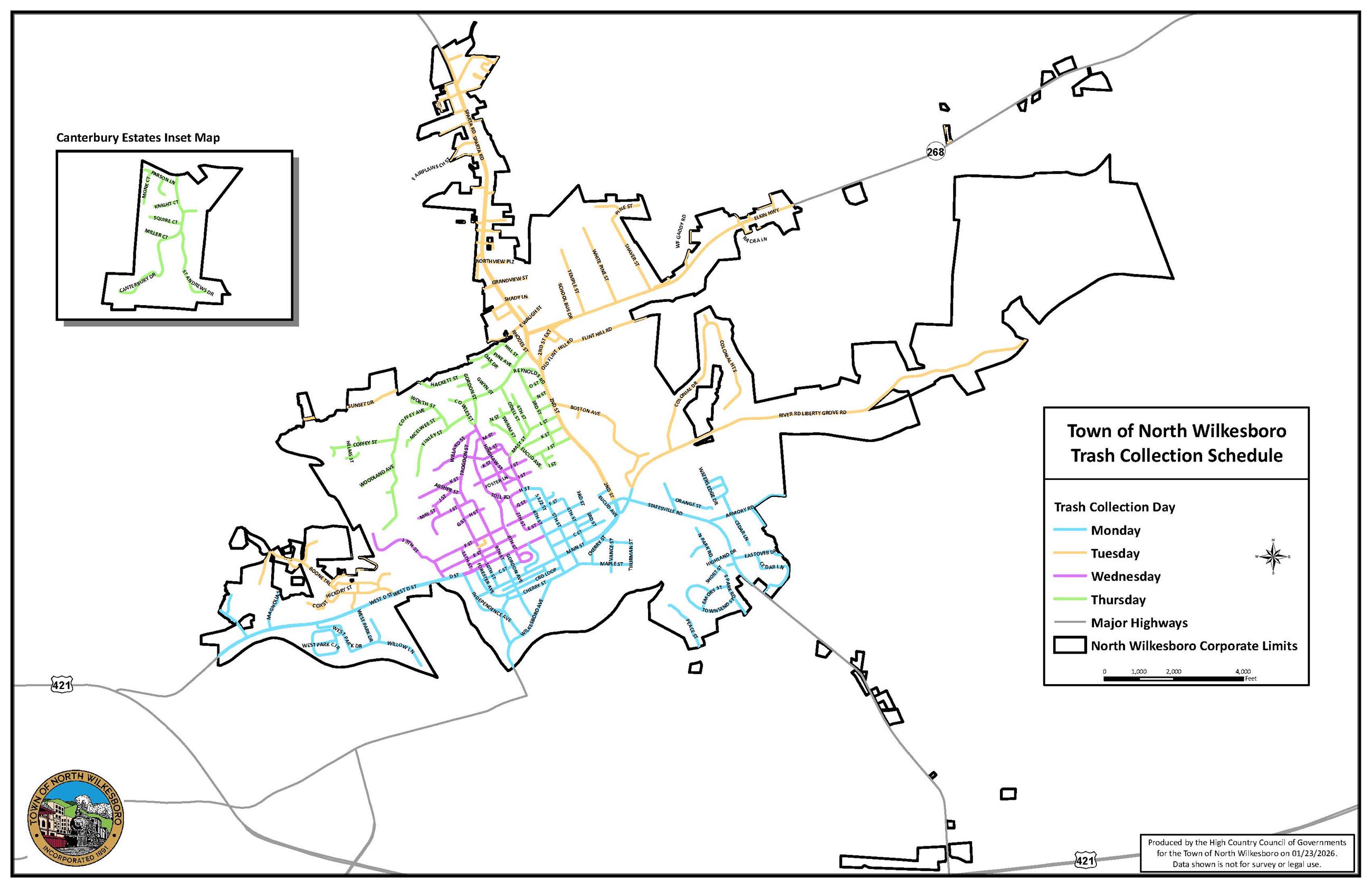 2026 Trash Collection Scedule Map